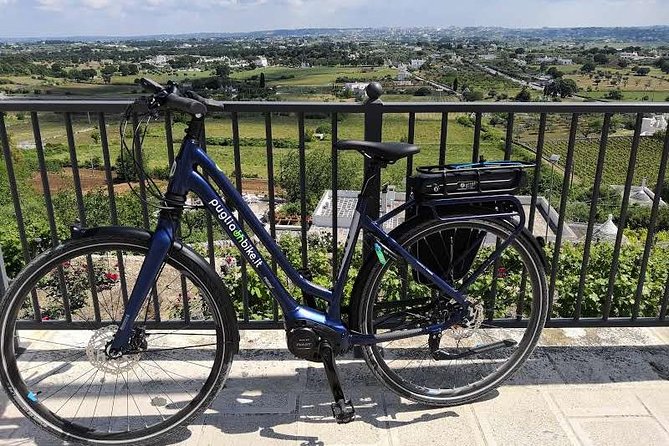 GPS tour with E-Bike on cycleroute of acqueduct Pugliese with wine tasting directly in vineyards - Locorotondo’s white old town