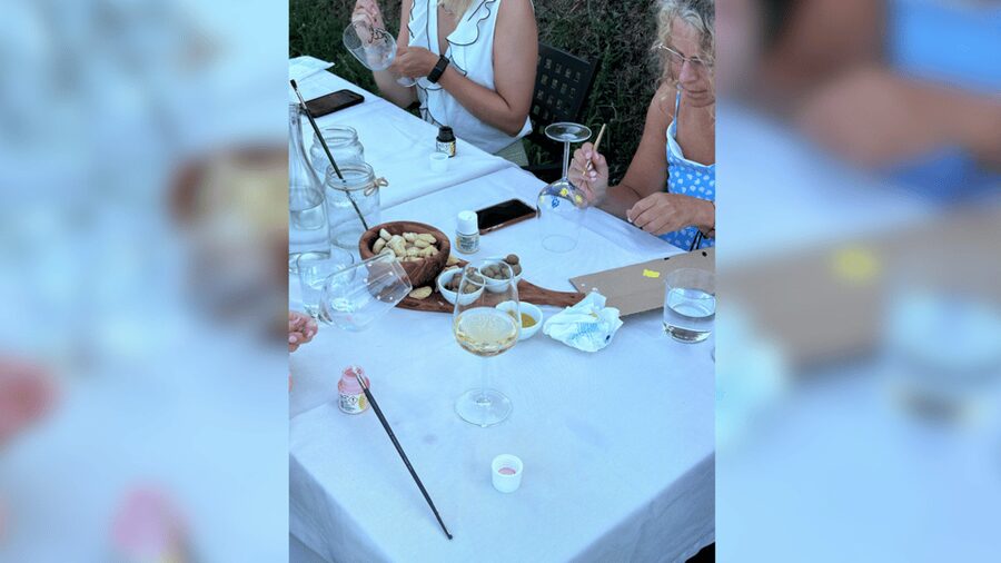 Lucca: Vineyard Paint & Sip at Tenuta Adamo Winery - Painting with wine, olives, and cheese