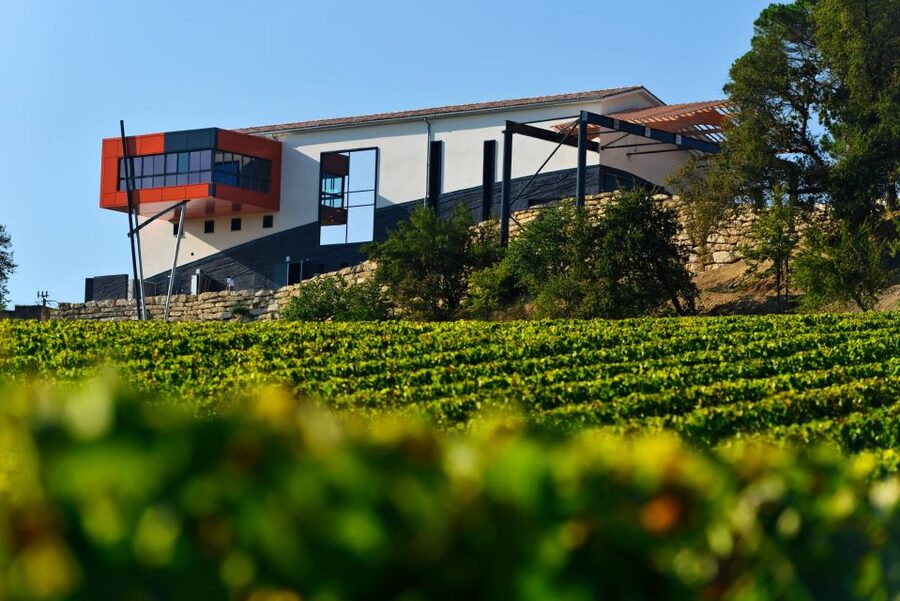Saint-Émilion: Grand Cru Classé Winery Visit and Tasting - La Croizille: a modern contrast in orange, black, and white