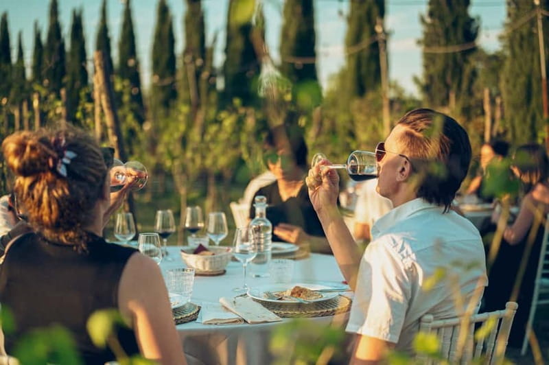 Tuscan Vineyard Dinner with Wine Tasting - Lasagna with Tuscan ragù brings the meal down to earth